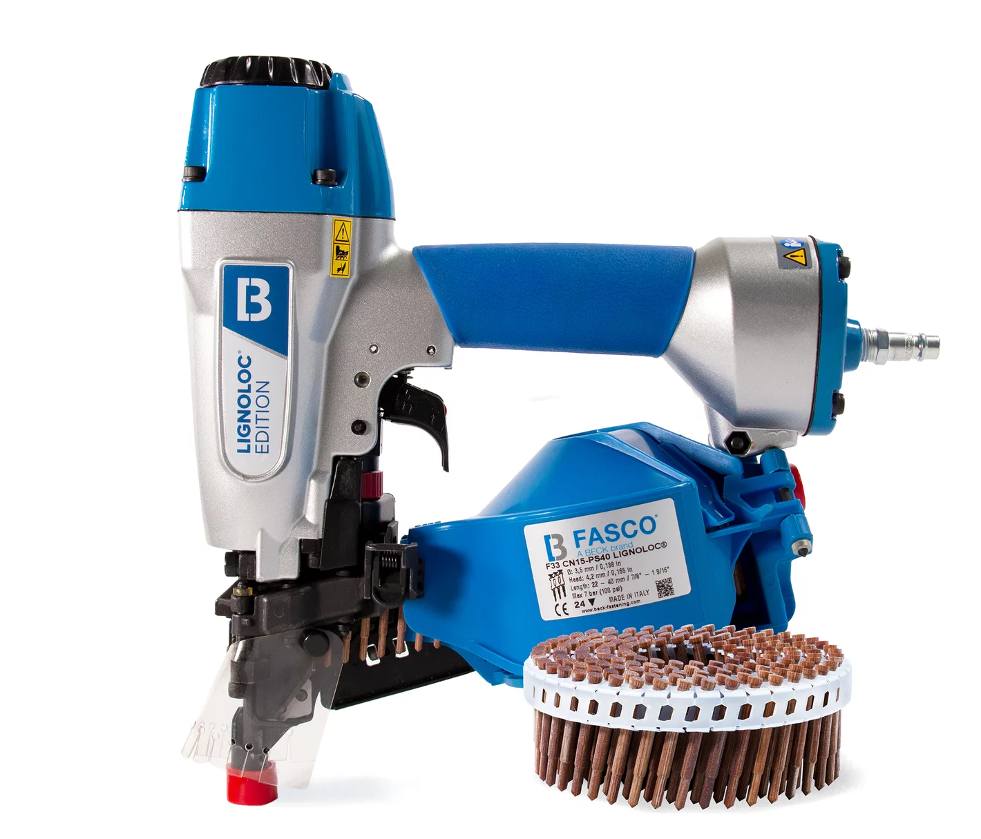 Beck FASCO F33 CN15-PS40 - Trummelnaelapüstol (22 - 40 mm naeltele / 37 mm LIGNOLOC puidunaeltele)