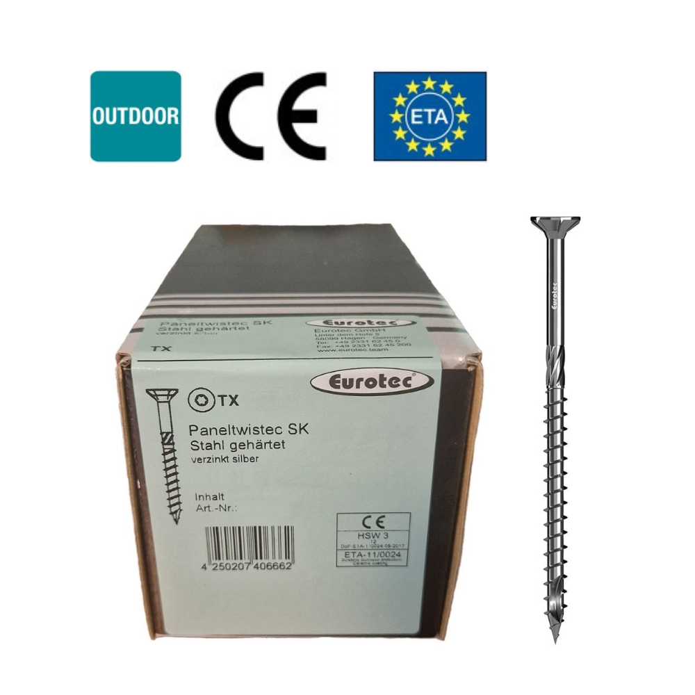 Eurotec Paneltwistec 1000 - Süvistatud peaga kruvid (5,0 x 40-120 mm) (200 tk)