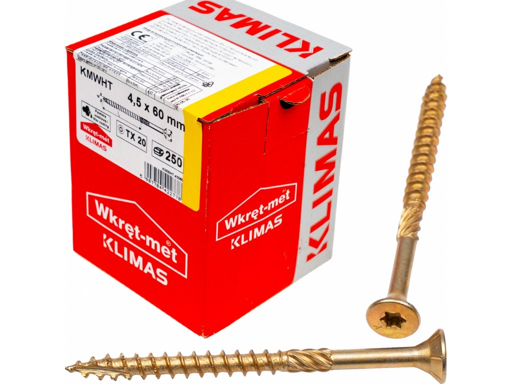 WKRET-MET KMWHT - Süvistatud peaga kruvid (5 x 80-90 mm) (200 tk)