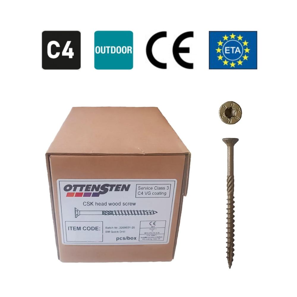 4PRO - Puidukruvi (6,0 x 90-180 mm) (100 tk) C4 peitpea