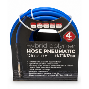 4PRO - Hybrid Polymer Air Hose with Connectors PU (1/4, 10x12 mm, 10 m)
