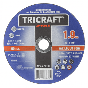 TRICRAFT XP Plus II Steel Cutting Disc – 230 × 1.9 × 22.2 mm (Metal/INOX)