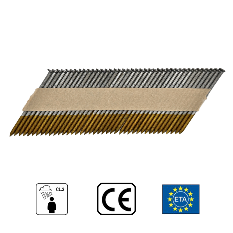 Construction Nails in Cassette 2.8x50 mm; 34°; Hot-Dip Galvanized 50µm; Ribbed (3000 g.)