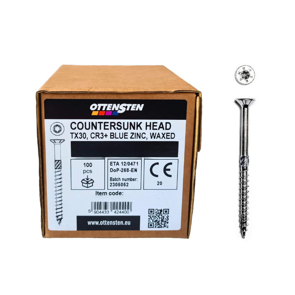 4PRO - Countersunk Head Wood Screws, Zinc Coated (5.0 x 50-120 mm) (250 pcs)