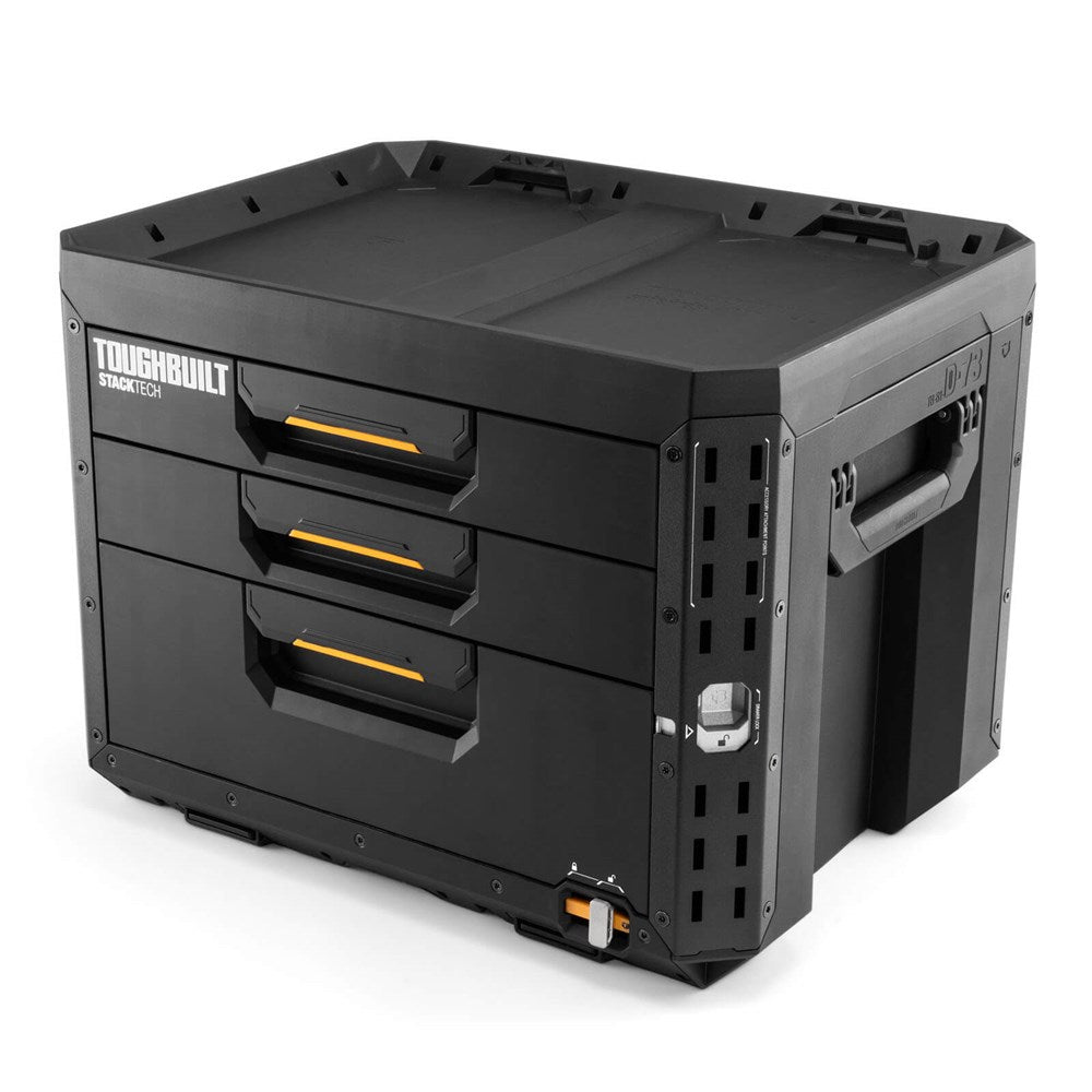 StackTech 3-Drawer Locking Box – Multi-Drawer Modular Storage