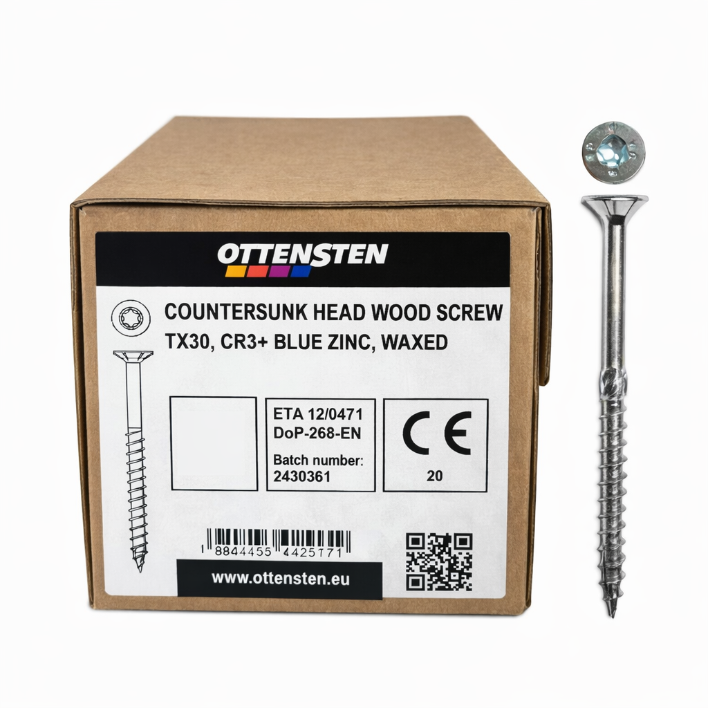 4PRO - Countersunk Head Wood Screws, Zinc Coated (4.5 x 50-70 mm) (250 pcs)