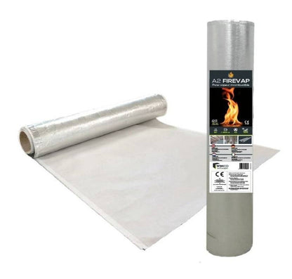 WINCO A2 Firevap – mittesüttiv, soojust peegeldav membraan – õhu- ja aurukontroll (1.2m × 50m; 60m2)