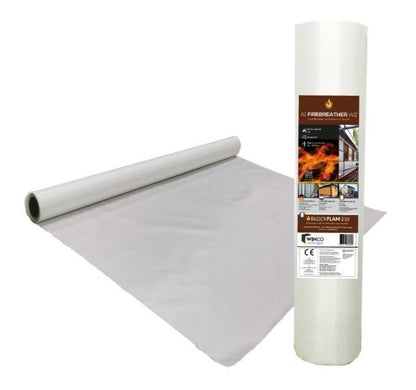 WINCO Firebreather valge A1 W2 – valge, mittesüttiv, hingav membraan (1.5m × 50m; 60m2)