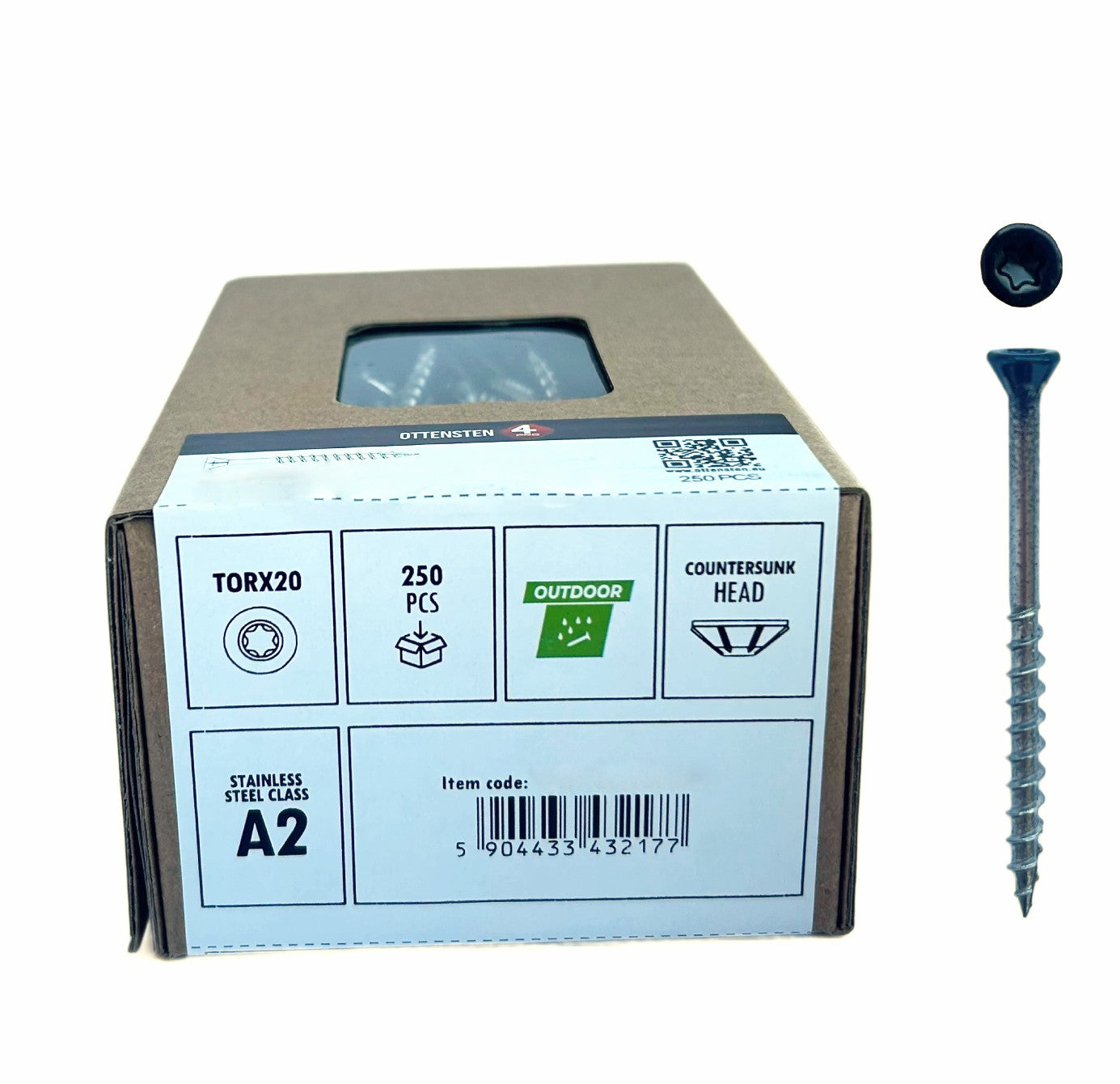 4PRO -4.2 mm Decking wood screw A2, TX20, countersunk head (250 pcs)